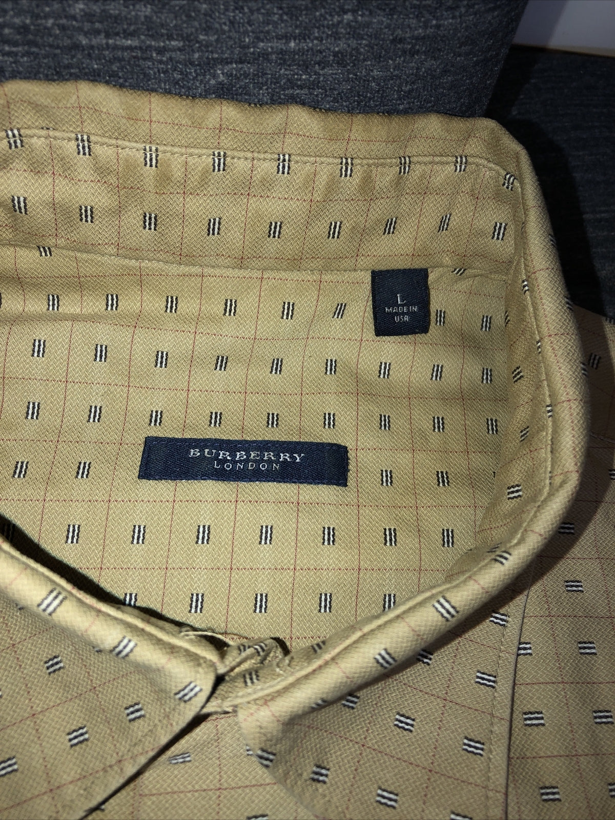 Burberry London Men's Button Down Beige Size Large1