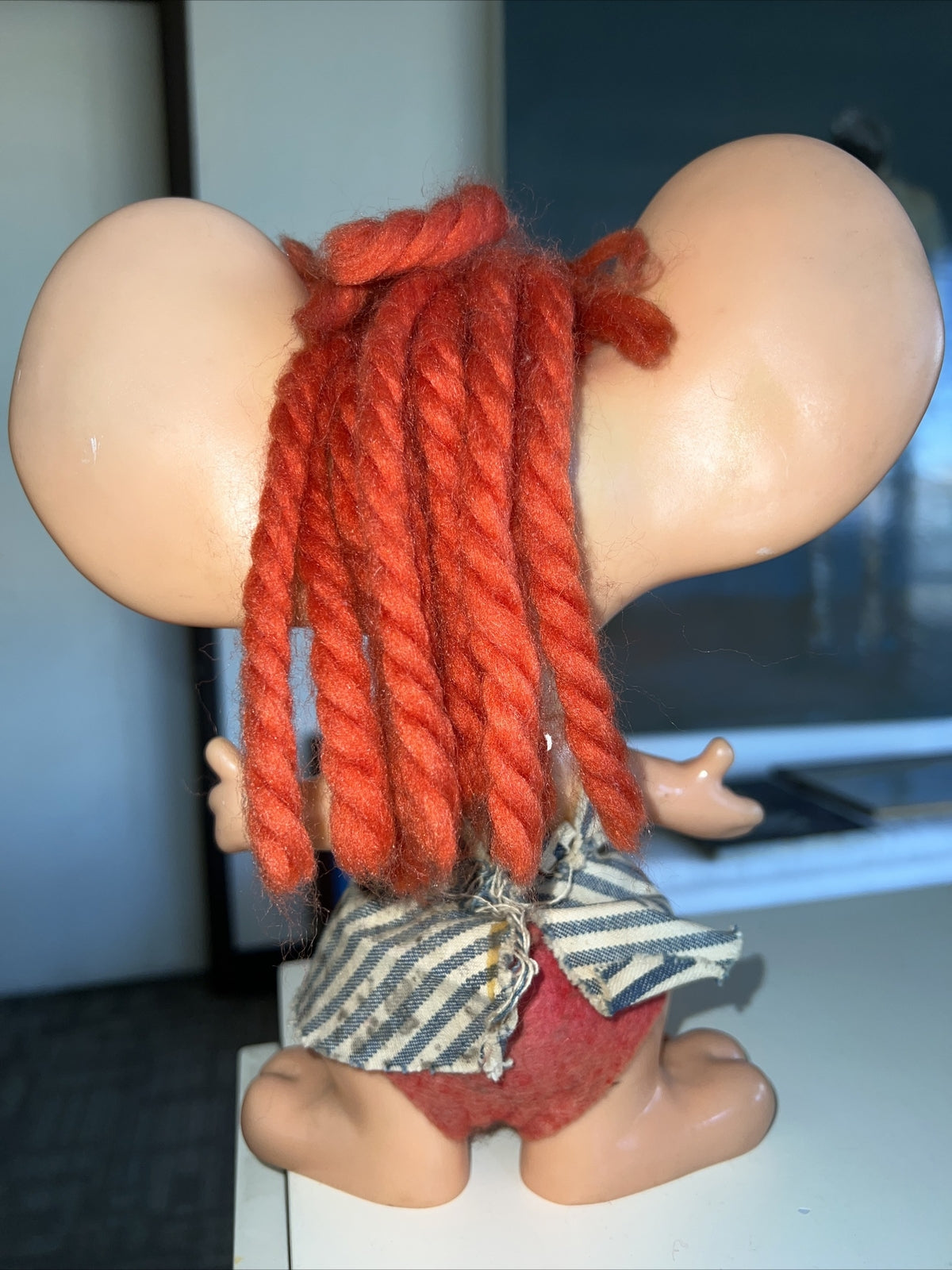 10” Vintage 1970 Roy Des Big Ear Mouse Topo Gigio Style Hillbilly Girl Bank2