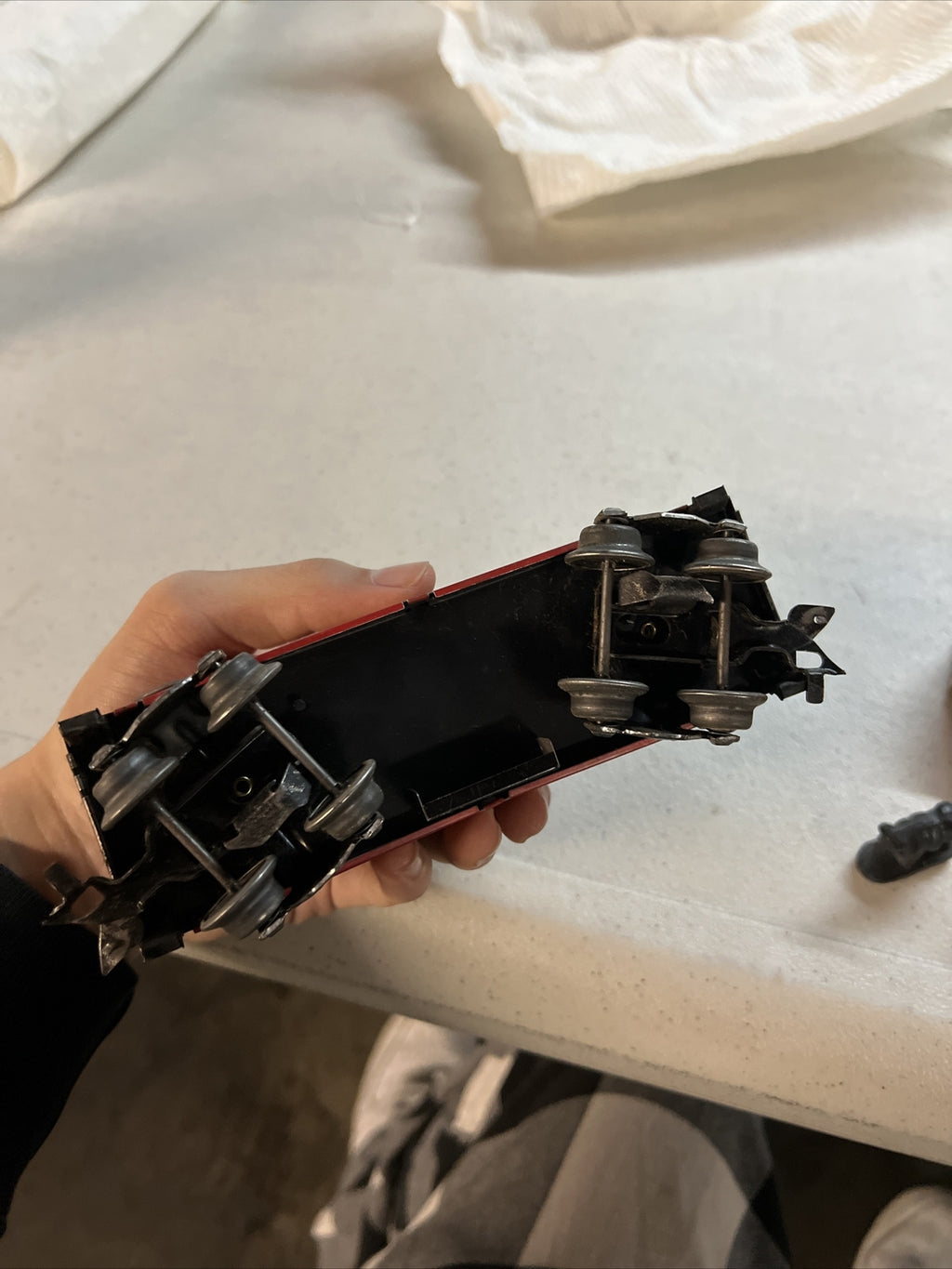 Vintage Marx Prewar Reading caboose #92812 Lionel 3653-34 Black Rubber Cattle8