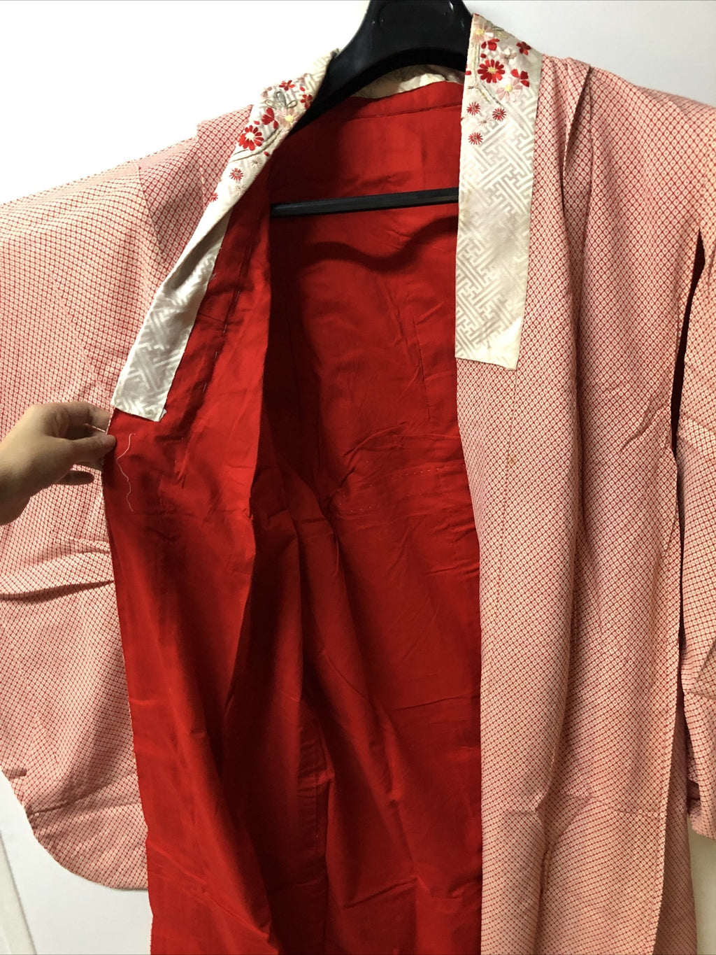 Vintage Japanese kimono,SILK,IRO-UCHIKAKE" Women’ Girls Robe Pink Red Lucky2