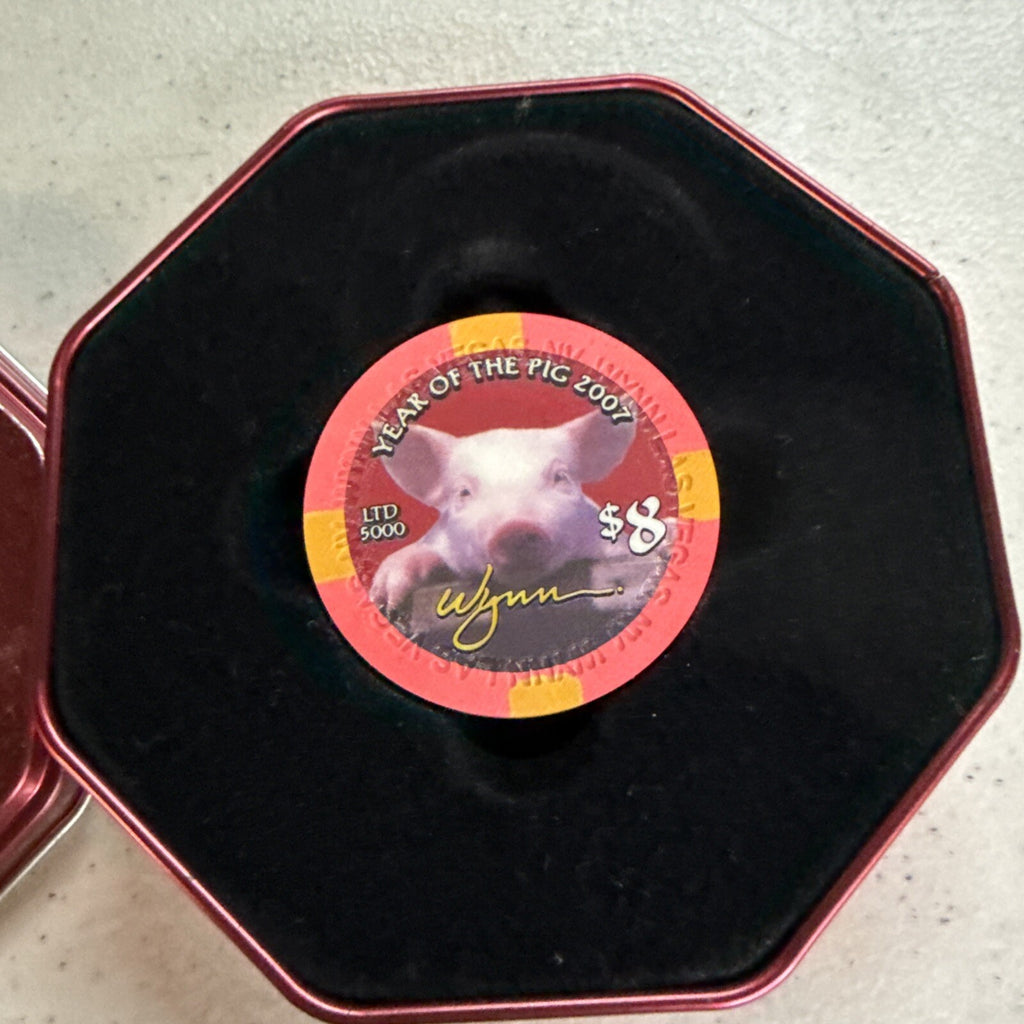 $8 WYNN 2007 CHINESE YEAR of PIG  LAS VEGAS NEVADA CASINO POKER CHIP1