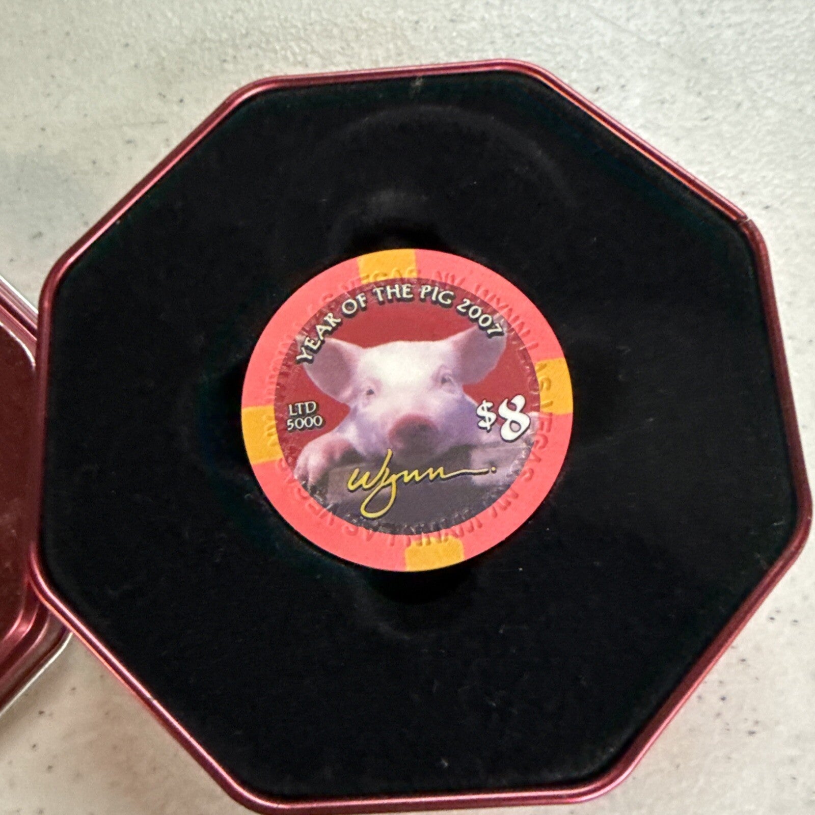 $8 WYNN 2007 CHINESE YEAR of PIG  LAS VEGAS NEVADA CASINO POKER CHIP1