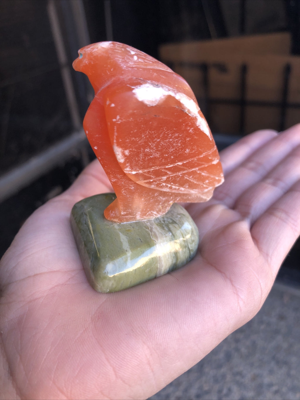 Vintage Hand Carved Stone Eagle Bird 2.5”x1.5”2