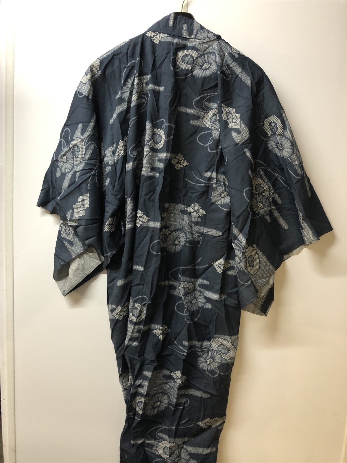 Vintage Cotten Asian Kimono Blue And White Mens3
