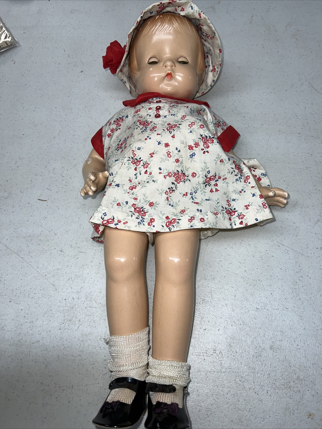 Effanbee Patsy Ann Composition 17.5” Doll 1930s Antique Vintage Dress Hat Outfit1