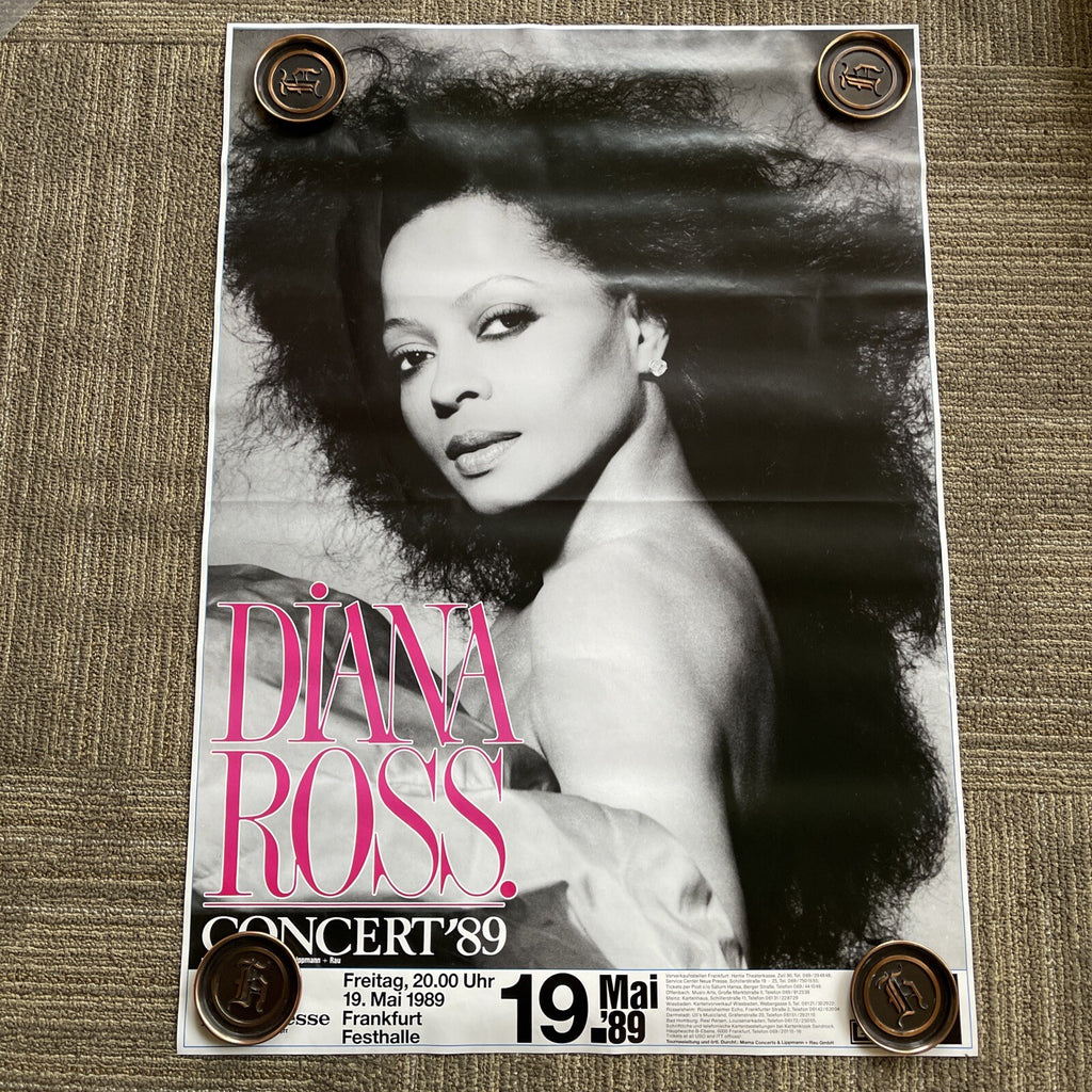#158 1989 Diana Ross Record Store Tour Promo Poster UK 23” X 33”0