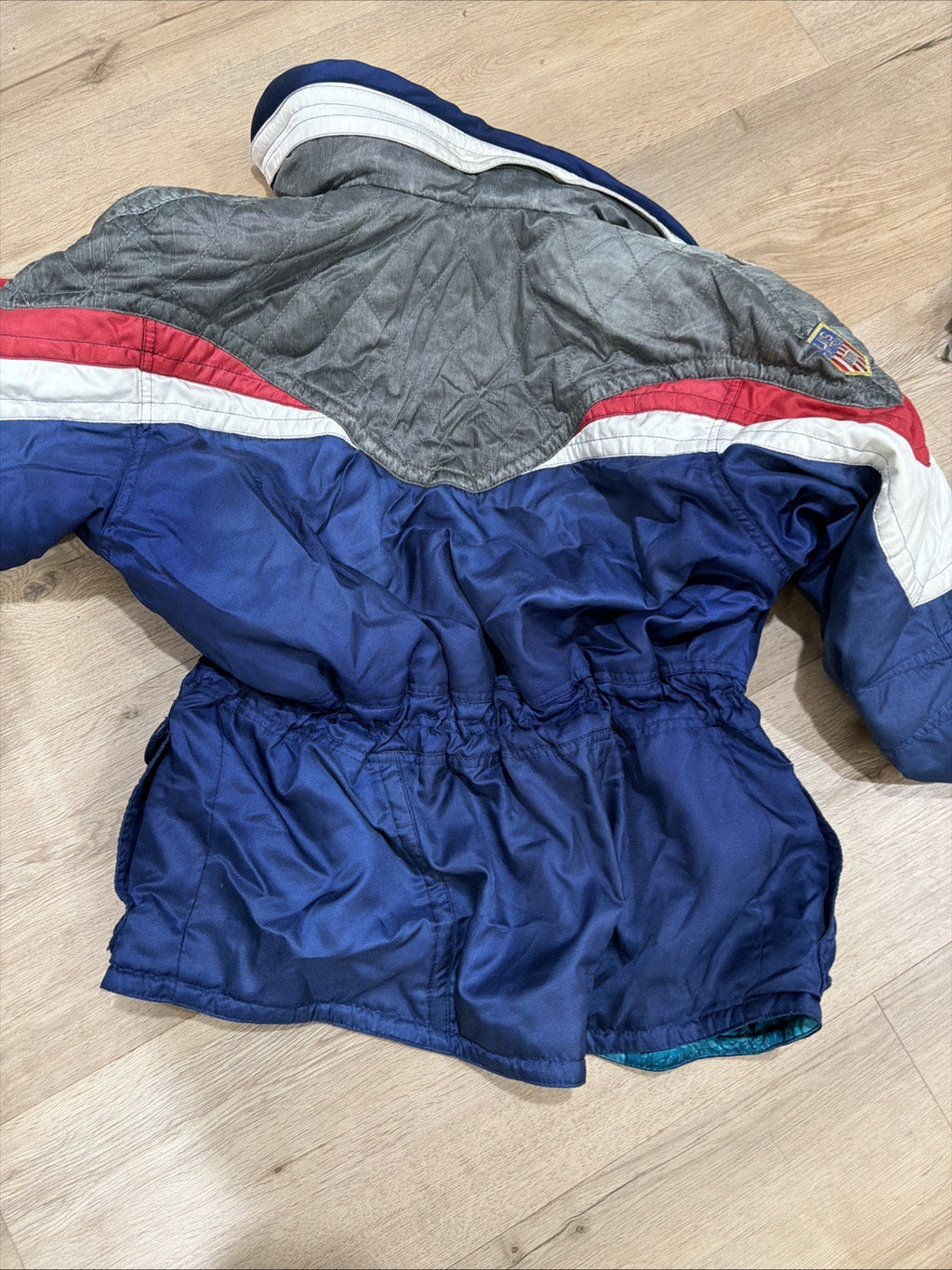 Phenix Sports Ski Jacket 90s Women’s Size 10 Red Blue Snowboard Hidden Hood Zip6
