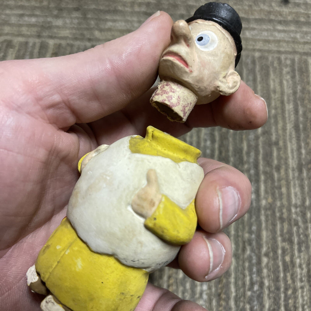 Antique Character Clay And Paper Mache 4” Toy Figure Doll Lot Estate Bobber4