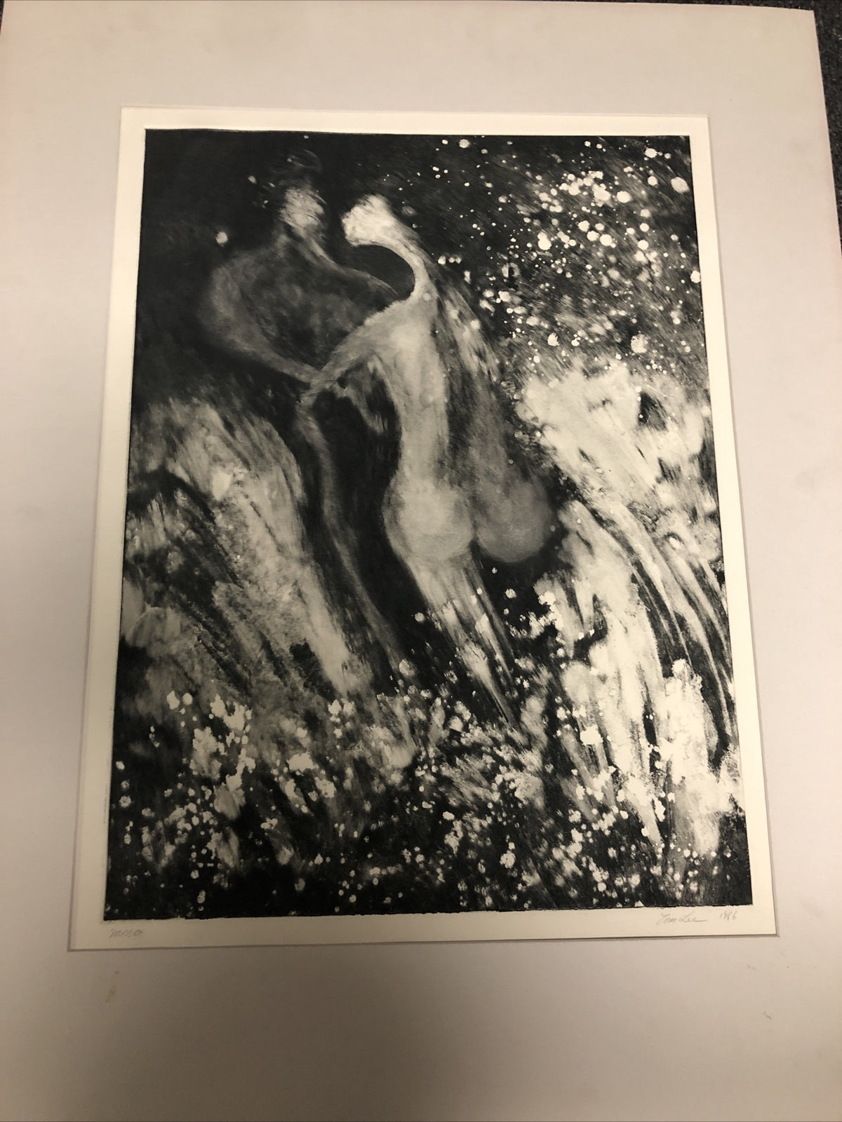 Vintage 1986 Original Etching Art Work By Tom Lee Surrealism 34”x26.5”7