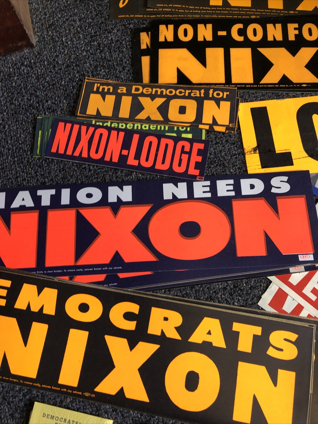 Richard Nixon for President Political Campaign Ephemera Stickers Newspaper Etc.4