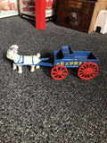 Vintage Toy Cast Iron Express Wagon Cart Pulled By A Goat0
