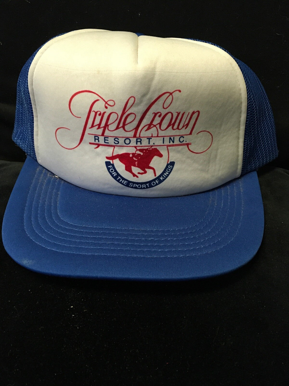 Vtg 1980s Triple Crown Horse Racing Resort Snapback Trucker HAT CAP Made in USA0