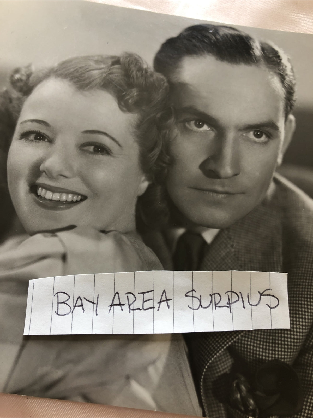 Rare Original Unpublished Photo Of Janet Gaynor & Frederic March 6”x6”5