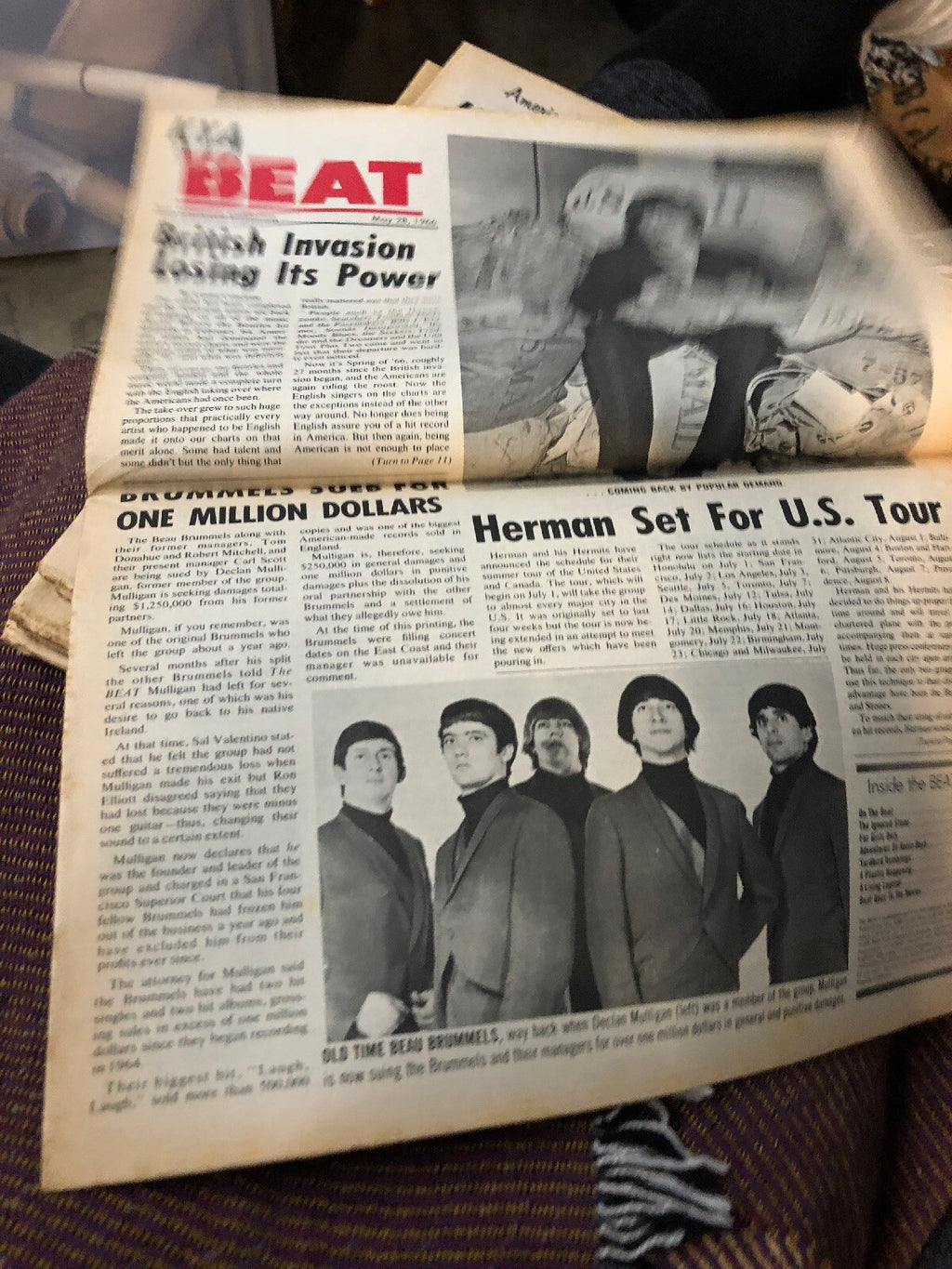 KYA BEAT Vol 1 #44 Herman Set For Us Tour, Beau Brummels sue 1966 TEEN NEWSpaper2