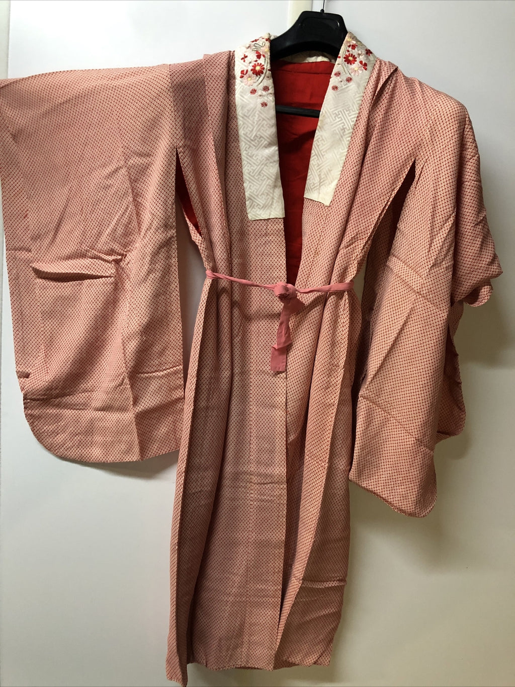Vintage Japanese kimono,SILK,IRO-UCHIKAKE" Women’ Girls Robe Pink Red Lucky4