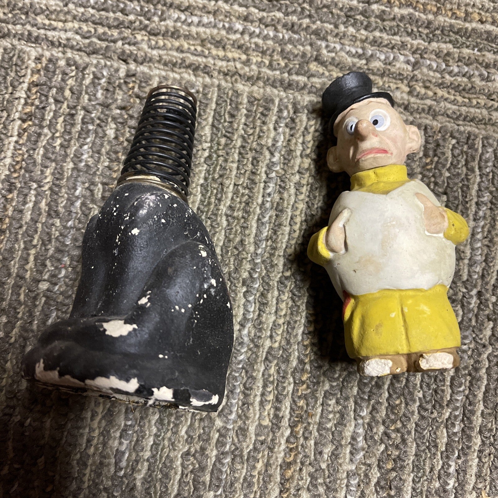 Antique Character Clay And Paper Mache 4” Toy Figure Doll Lot Estate Bobber12