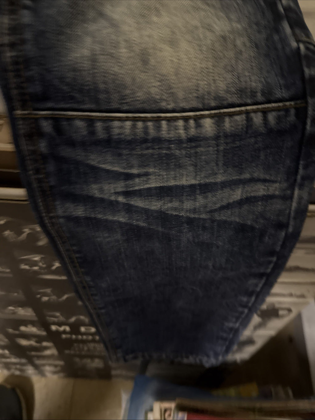 MAKOBI Jeans Mens 32x32  Blue Straight Distressed Light Wash Denim Street Pants6