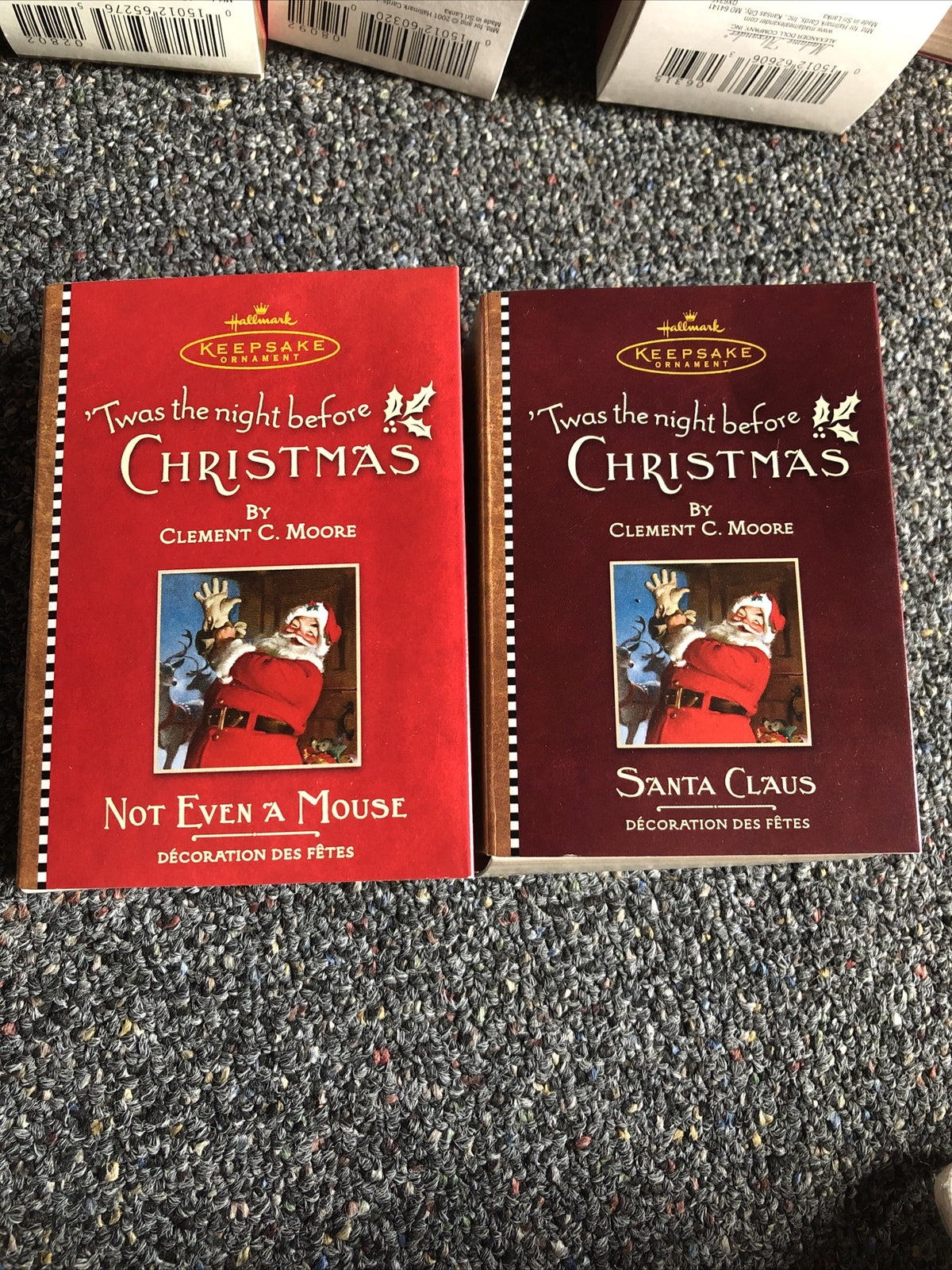 Hallmark Keepsake 2001 Twas the Night Before Christmas Lot Of 2 Ornaments0