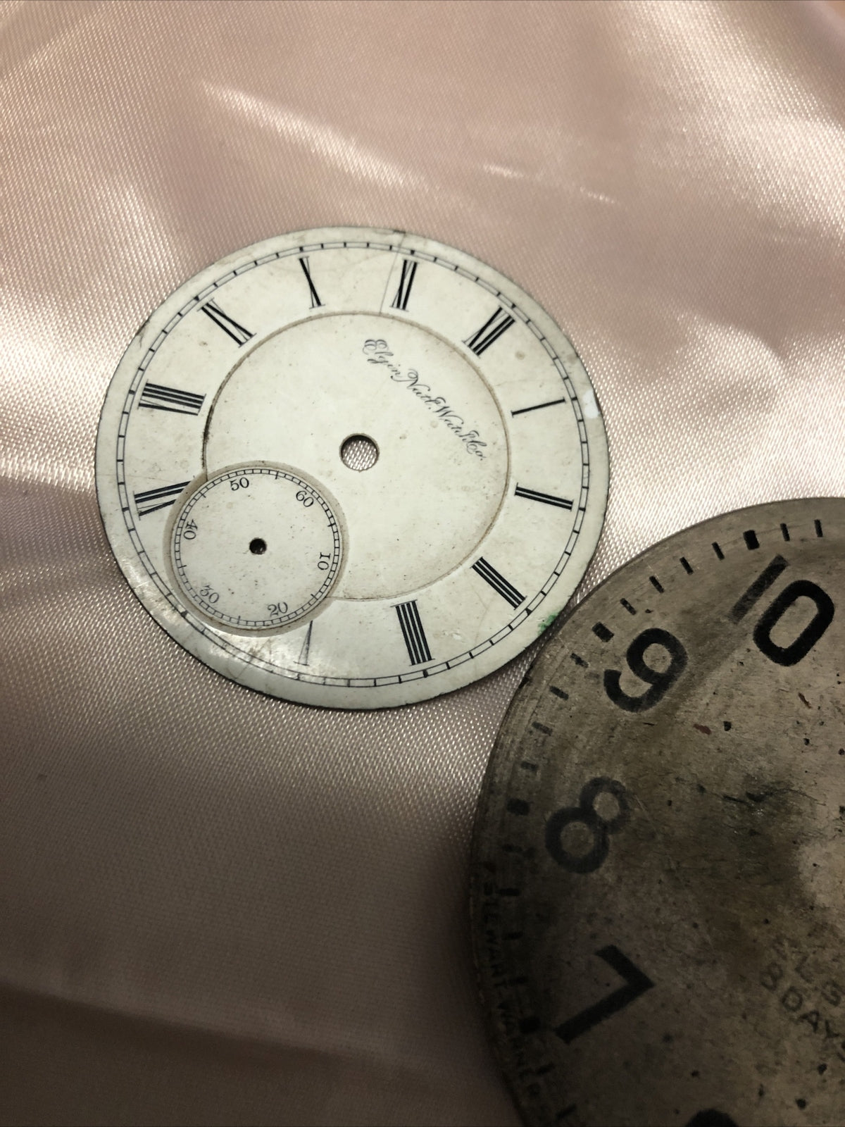 Vintage Pocket Watch Face ELGIN NATIONAL WATCH CO. Lot Of 3 For Parts/Repair3