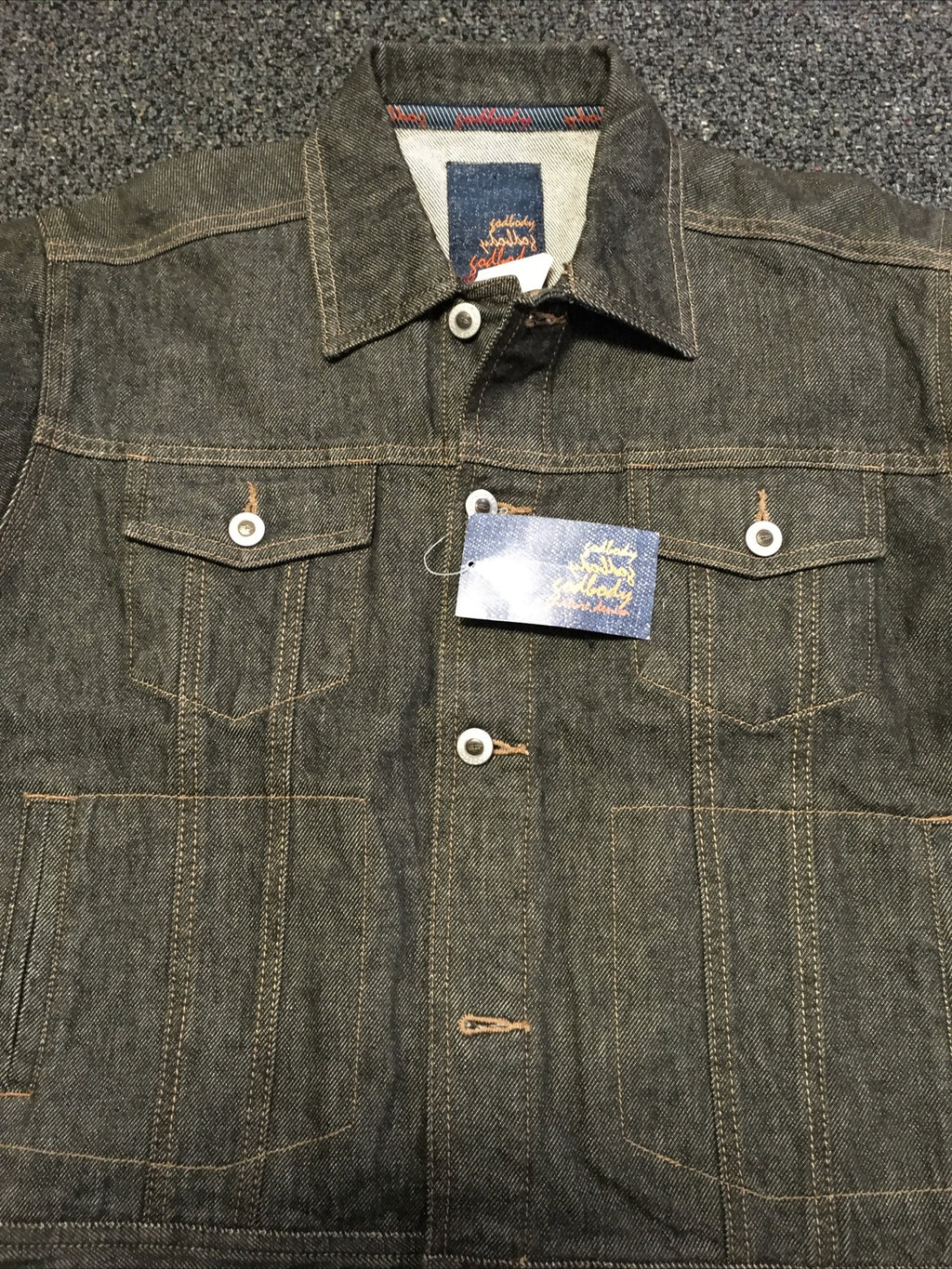 Nos vintage Godbody faded 90s button up jean Pop jacket Grey Brown size M1