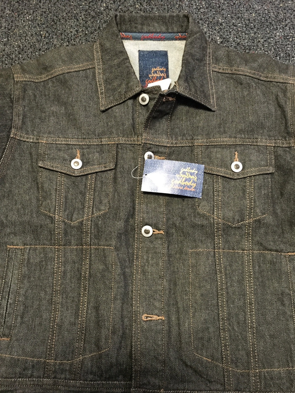 Nos vintage Godbody faded 90s button up jean Pop jacket Grey Brown size M1