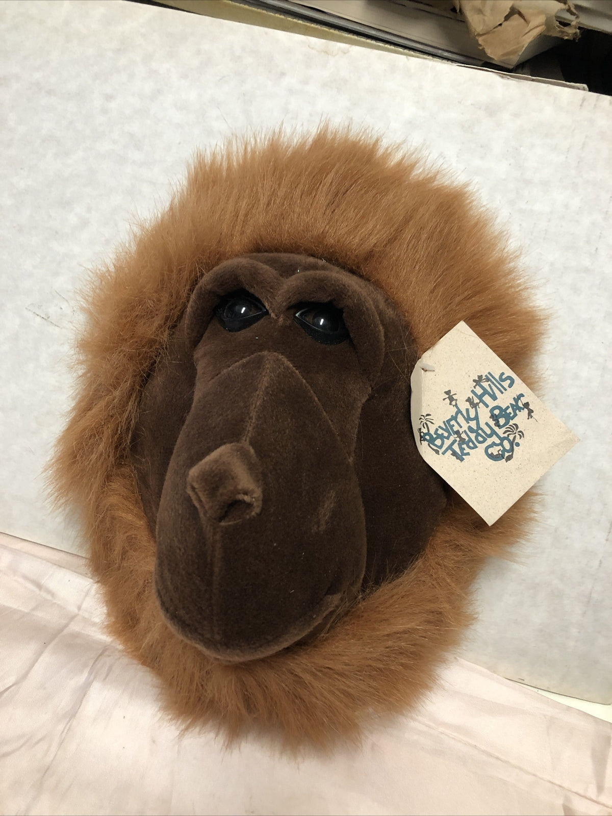 Monkey Head Plush Wall Hanging Safari Jungle Beverly Hills Teddy Bear Co NWT0