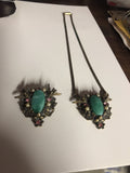 Antique Dove WingsFaceted Rhinestone Brooch Pin And Pendant Necklace Lot0
