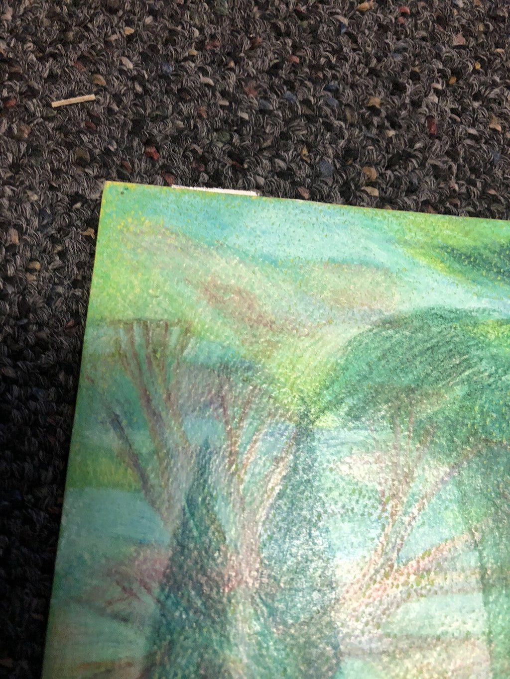 Vintage 1985 Original Art Vibrant Pastel By Tim Echols SIGNED Surrealism 28”x22”4
