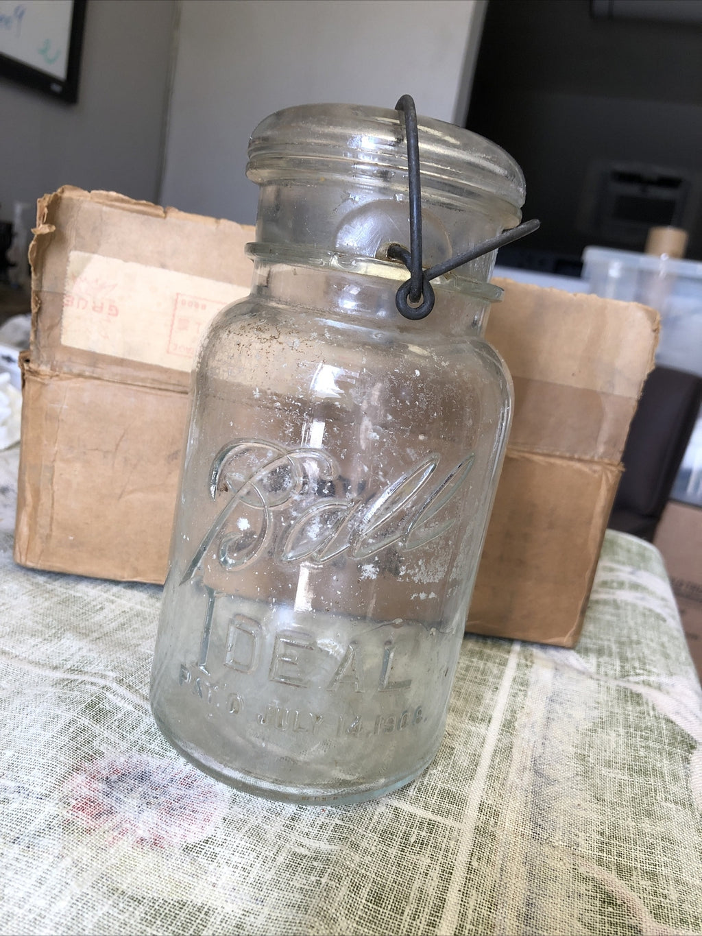 Antique Clear Ball Ideal Canning With Glass Tops July 14, 19080