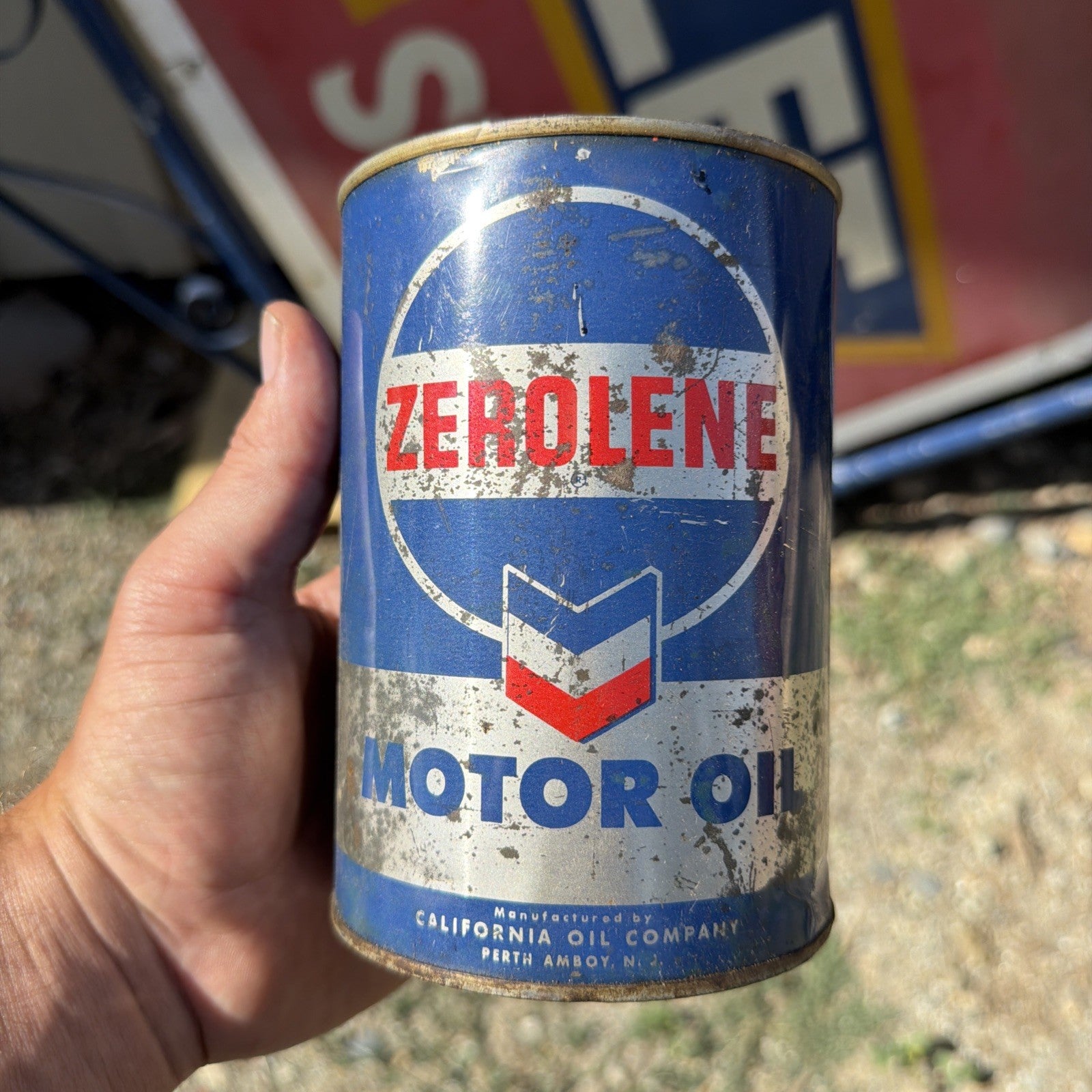 Early ZEROLENE Motor Oil Quart Can California Oil Co. Barn Find RPM Chevron0