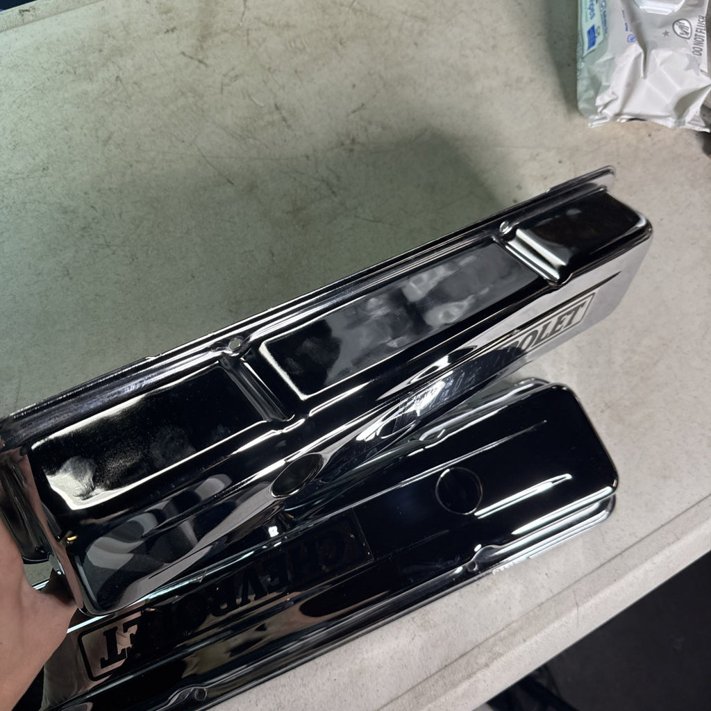 NOS Vintage B&B Performance Small Block Chevy Power SBC Valve Covers Chrome8