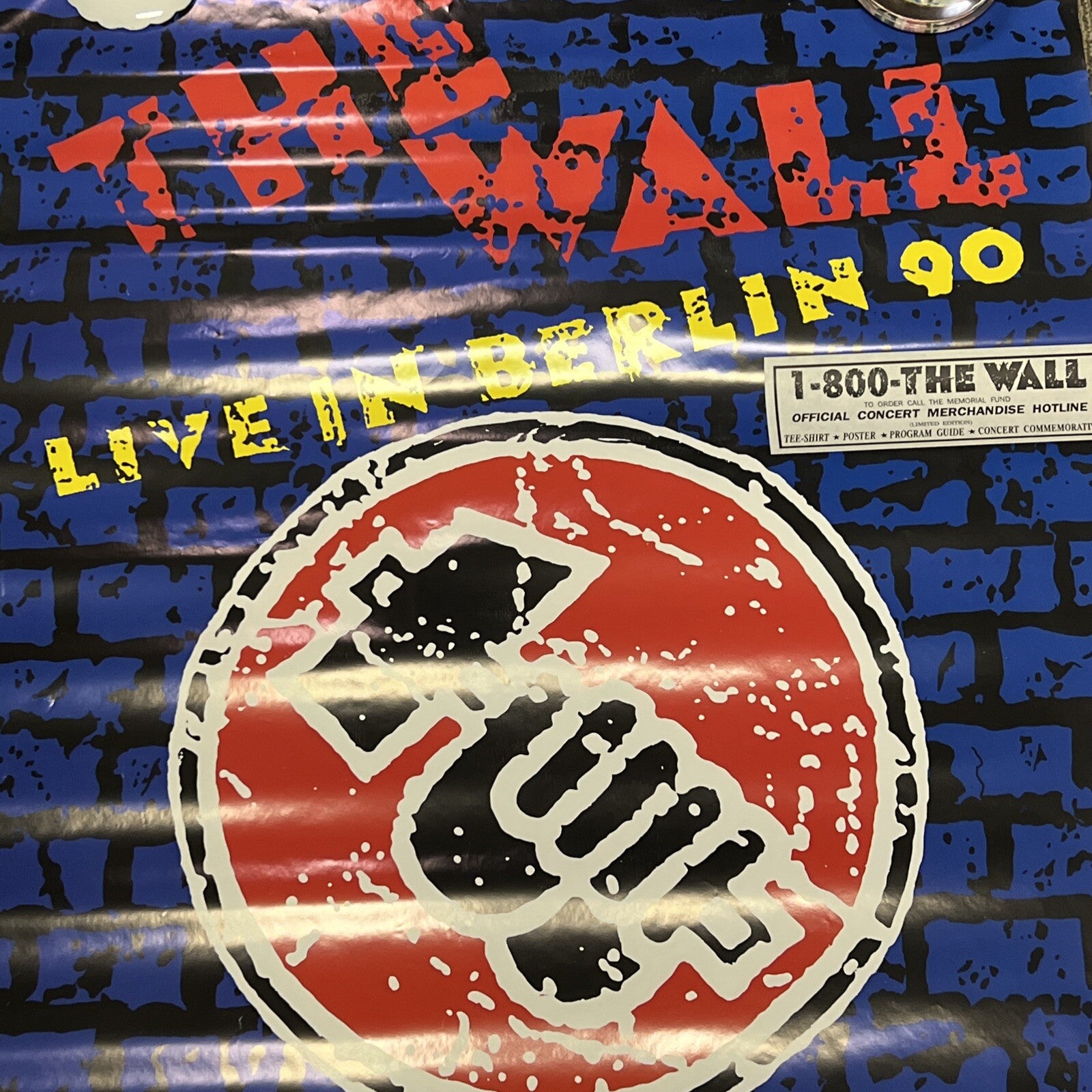 The Wall Live In Berlin 1990 Vintage Roger Waters Promo Poster Rock N Roll #161