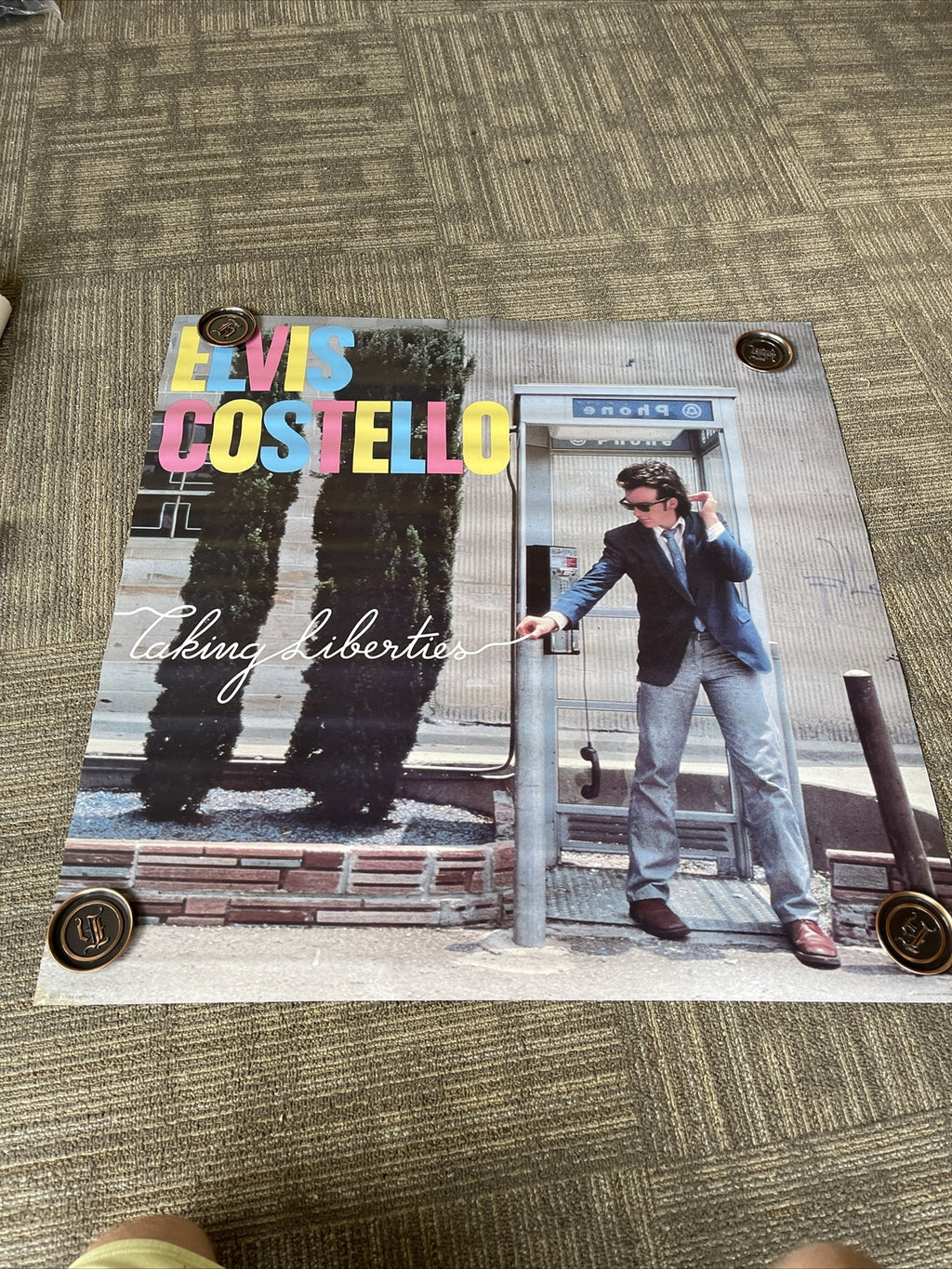 #77 Elvis Costello Taking Liberties 1980 Original Vintage PROMO POSTER Rare 36"5