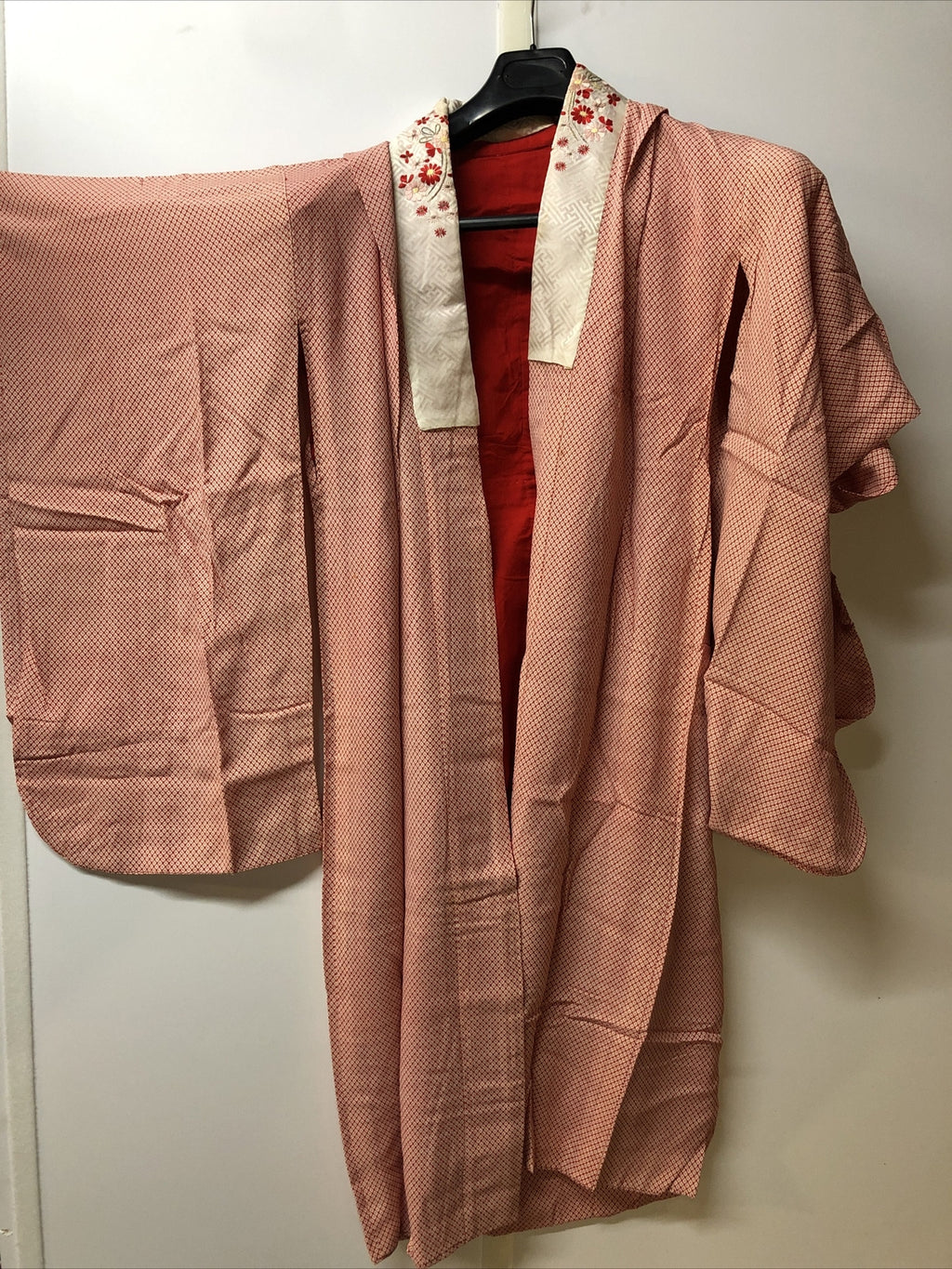 Vintage Japanese kimono,SILK,IRO-UCHIKAKE" Women’ Girls Robe Pink Red Lucky0