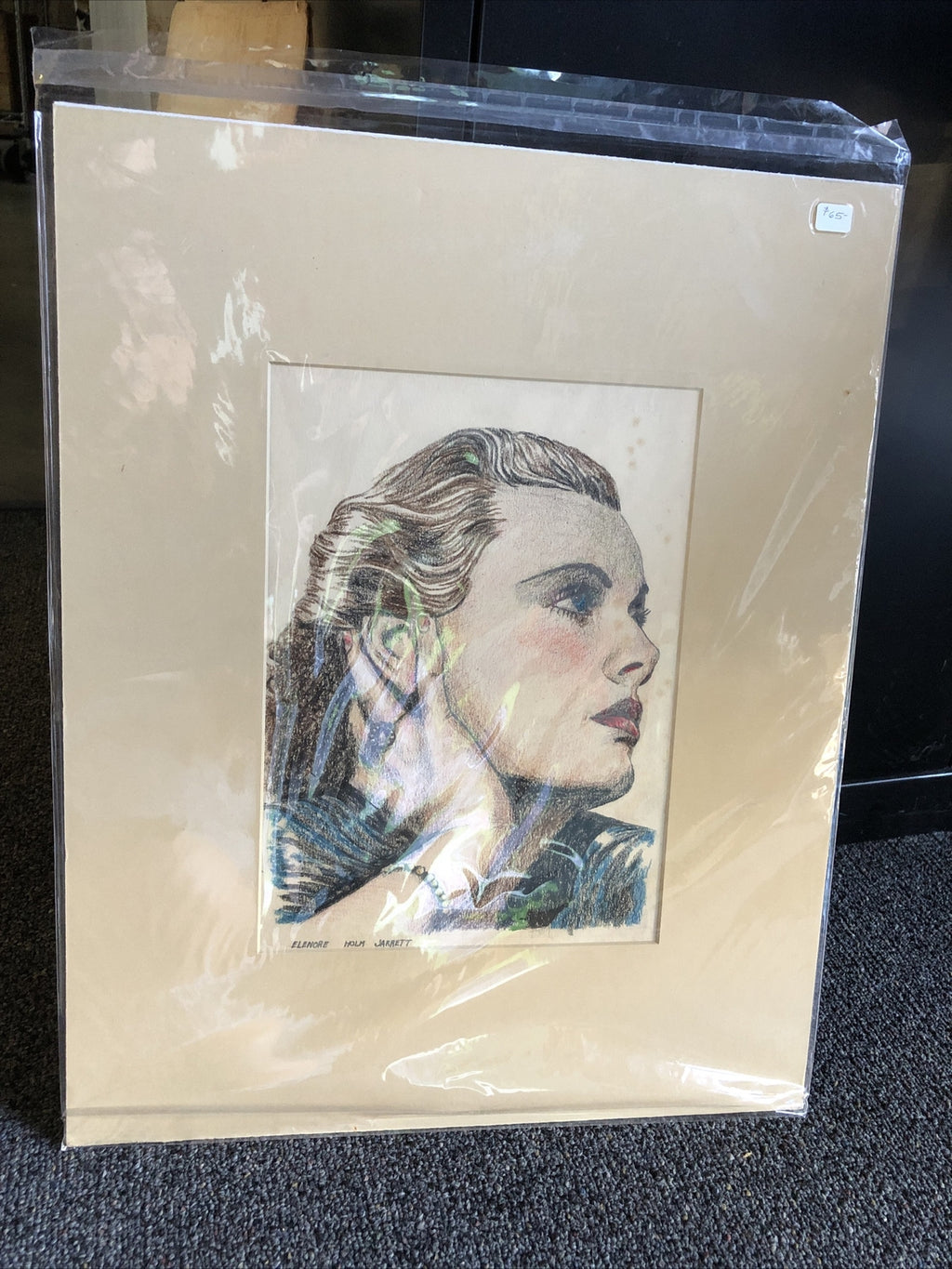 Hand drawn Frames Photo Of Elenore Holm Jarrett 20”X16”3