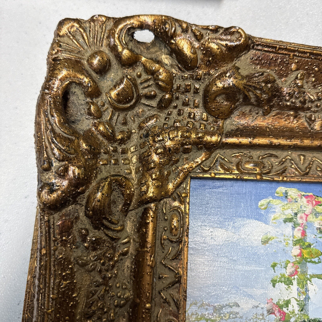 Chunky Framed Still Life Floral Oil Painting Signed  17” X 15”1