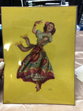 Vintage Art Frahm Pin-Up Art Print Lady Dancing 8”x6”0