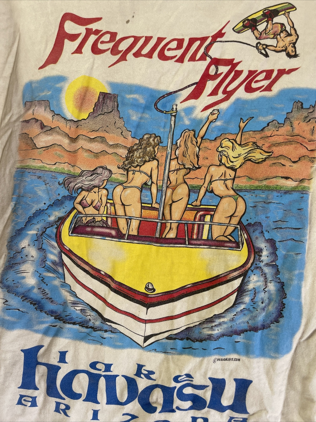 Vintage 80s Lake Havasu Arizona Wakeboard Girls T Shirt Men Size XL Grunge3