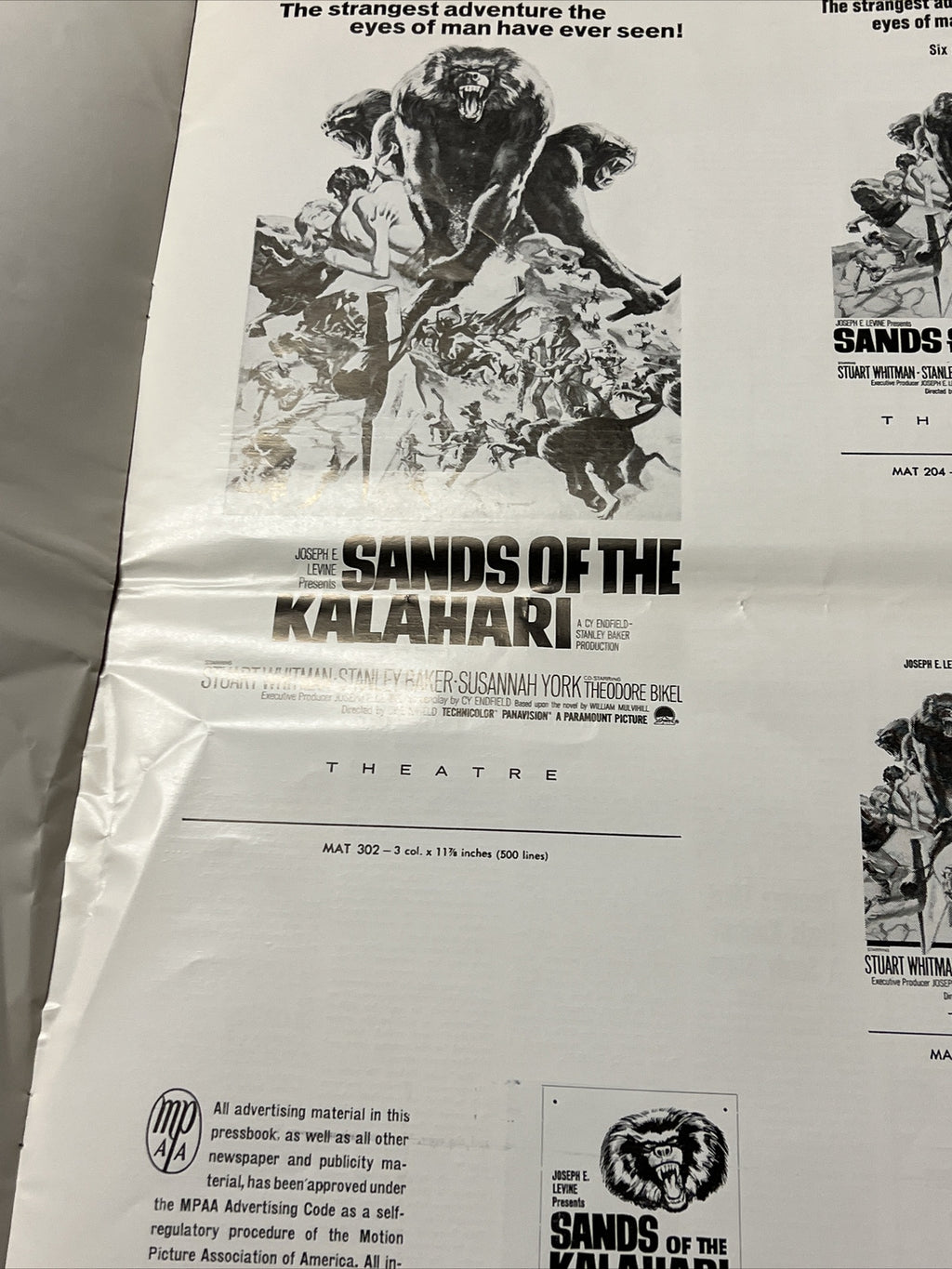 Vintage Movie Pressbook Sands of the Kalahari Paramount Pictures 1965 Film 3