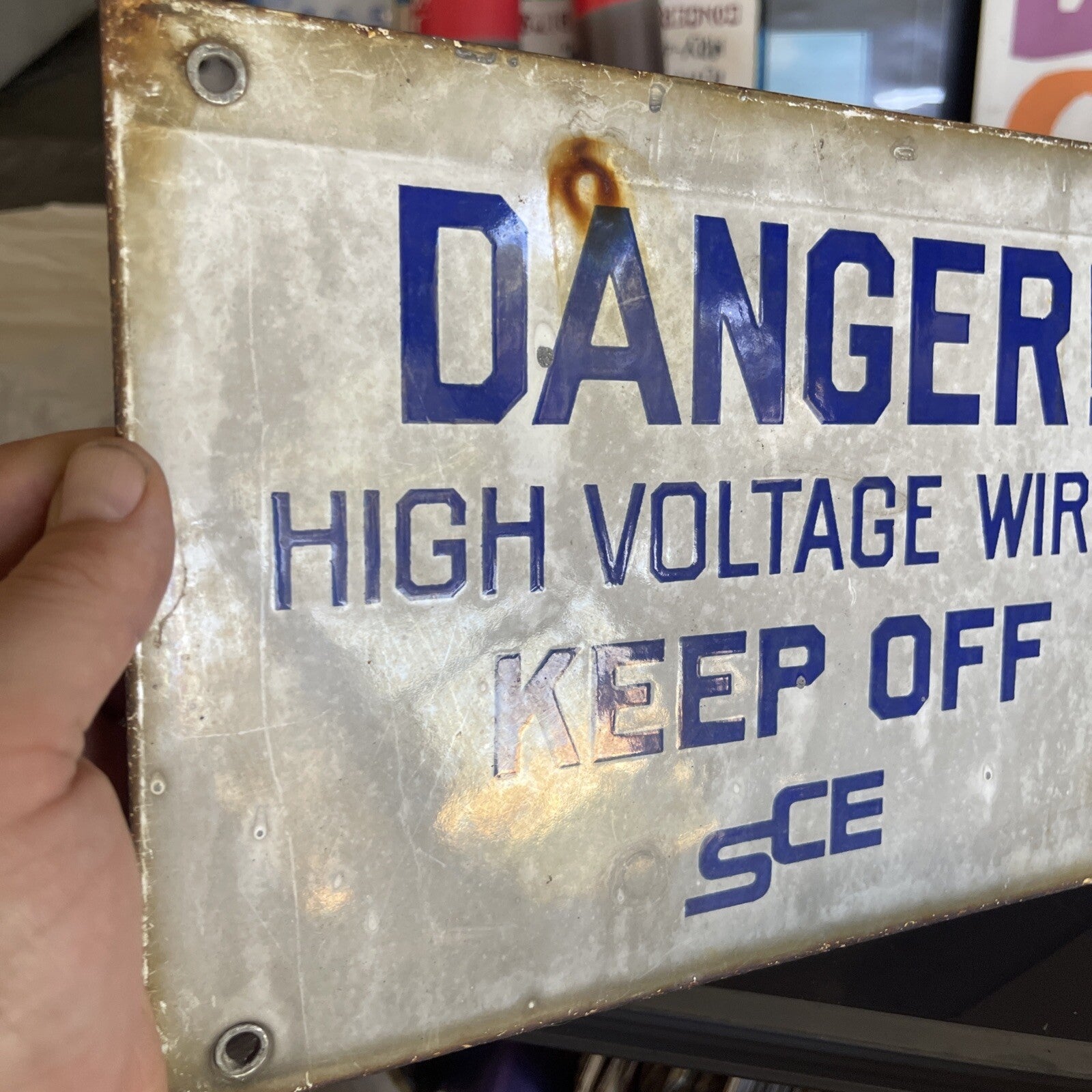 Early Porcelain Sign Danger High Voltage Keep Off Southern California Edison5