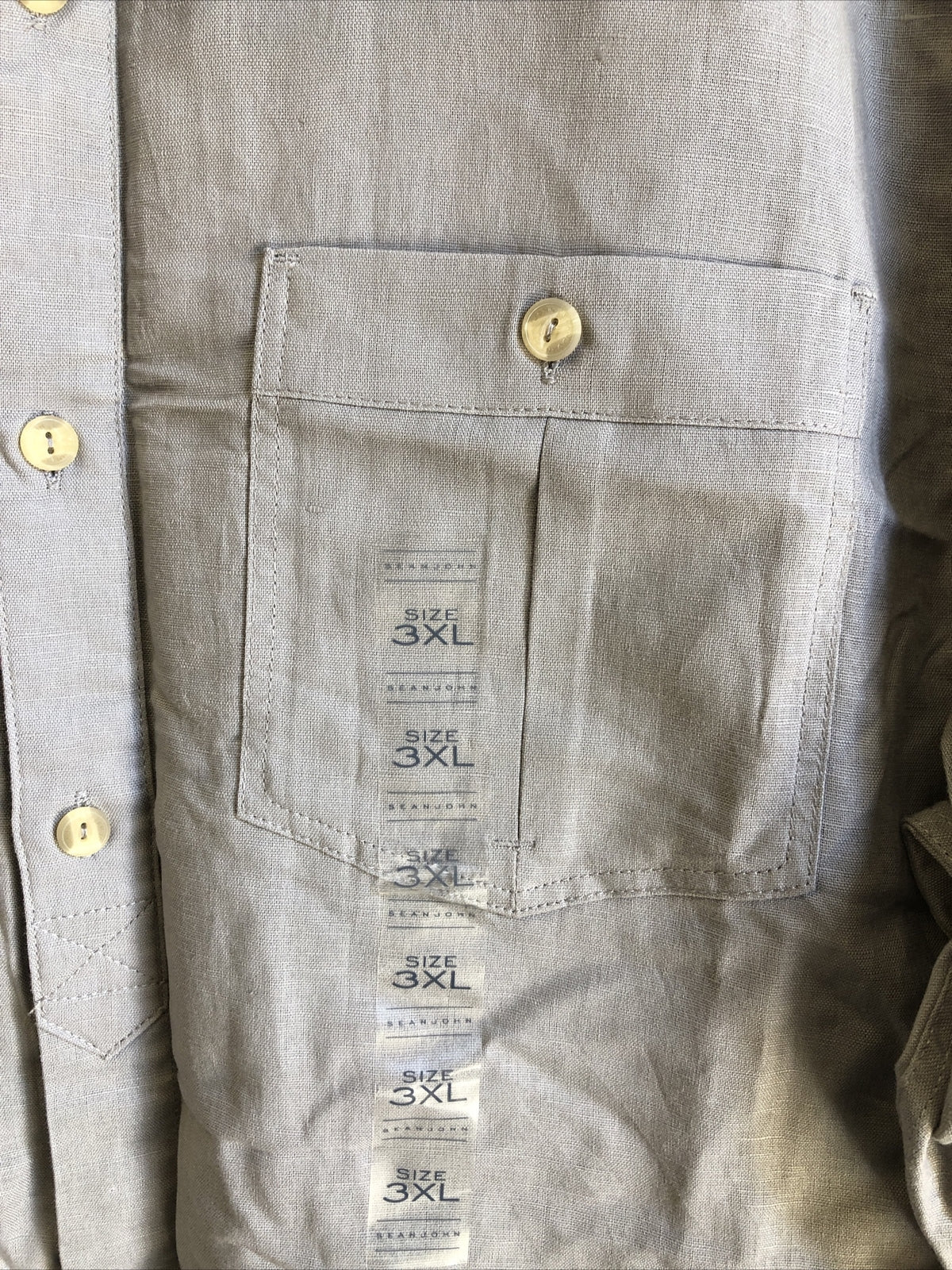Sean John Gray Short Sleeve Button Up NOS Size 3XL2