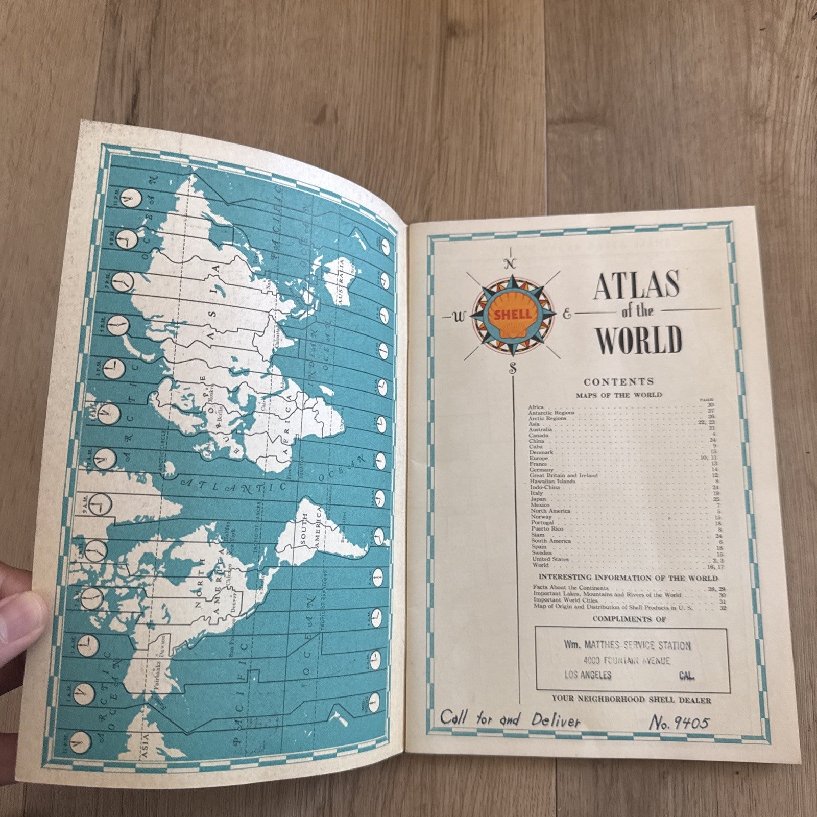 Vintage 1930s Shell Oil World Atlas Map Booklet Gas Station Advertising2