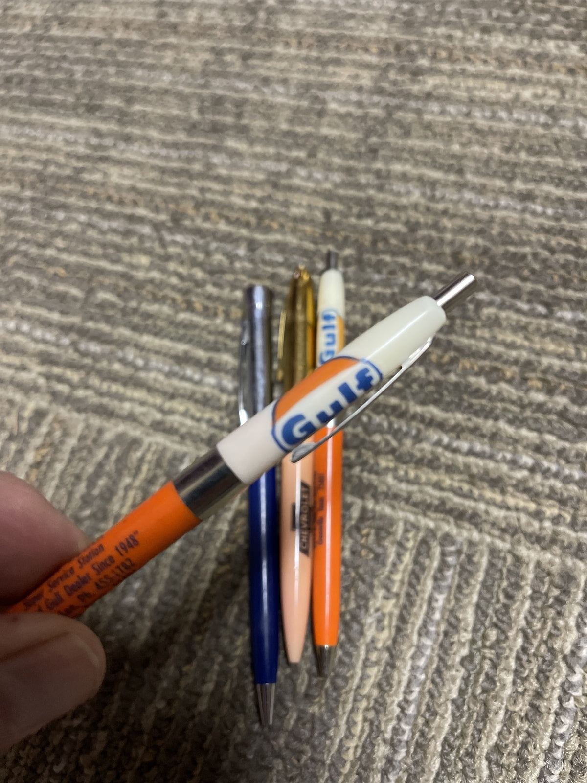4 Gulf Chevrolet Oil Gas CA TX Advertising Mechanical Pencil Pen Lot1