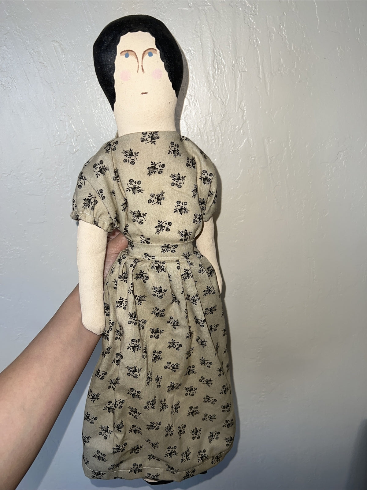 19” Vintage Painted Hand Made Cloth Doll1