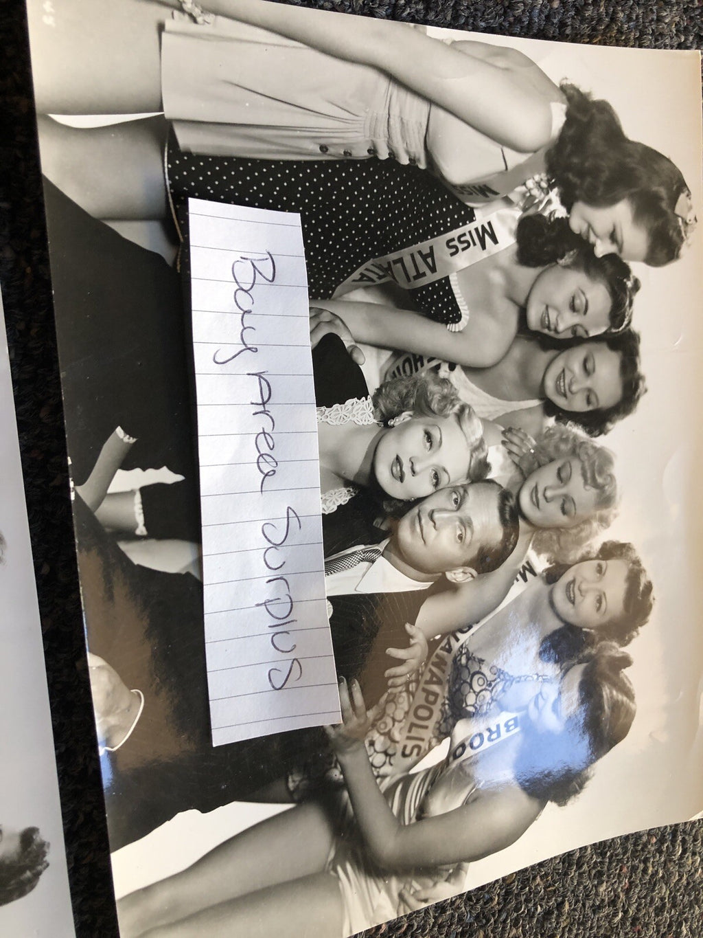 Original Unpublished Lot Of 2 Photos Of ANN SOTHERN FRANCHOT TONE Miss USA Judge2