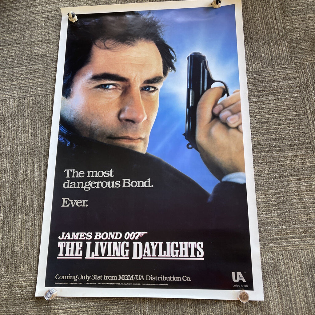 #164 1986 James Bond 007 THE LIVING DAYLIGHTS ORIGINAL 27X41 ROLLED MOVIE POSTER0