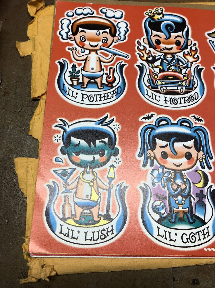 Mitch OConnell “Lil Hotrod” Flash Art Sheet No Sticker 2001 Rare!1