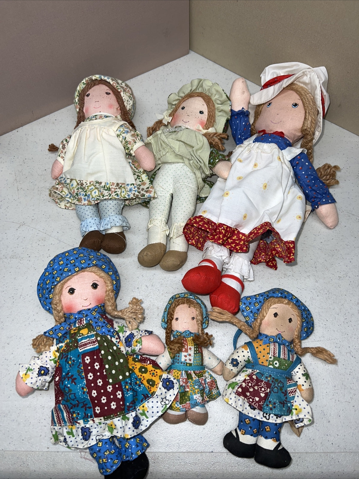 Vintage Lot of Original Holly HobbieCloth Dolls! 6 Holly Hobbie Dolls Originals0