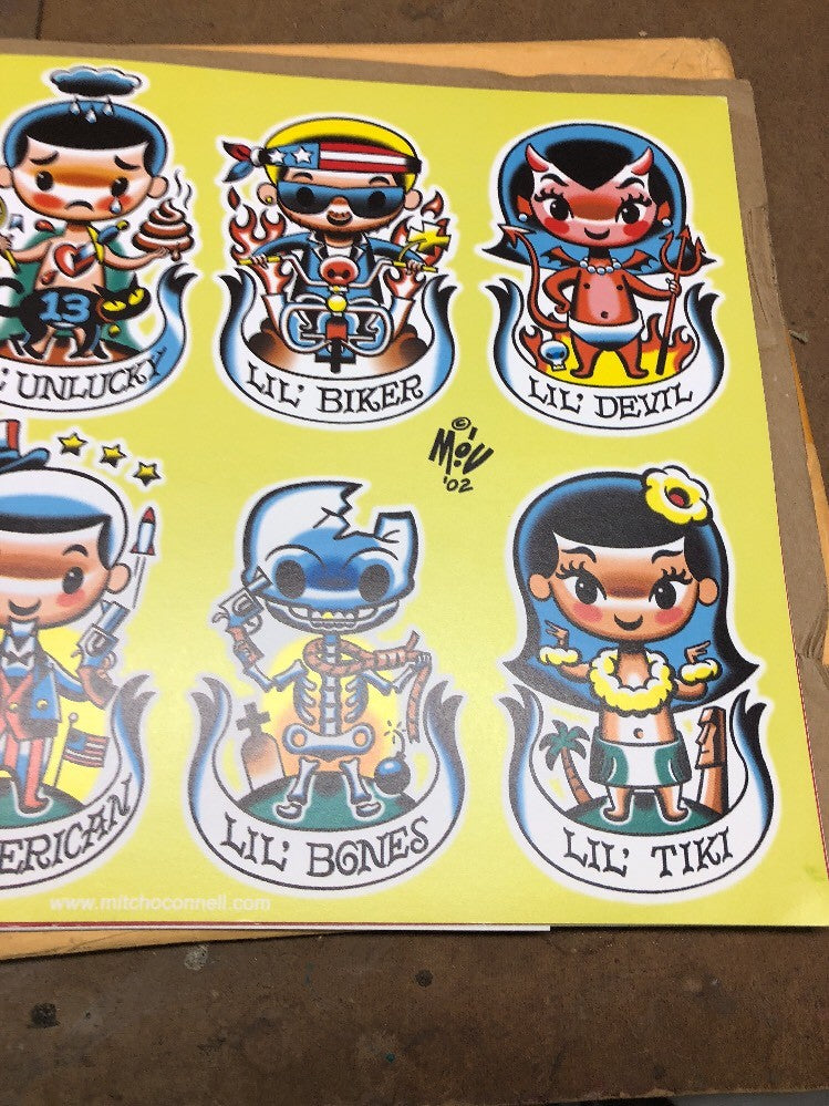 Mitch OConnell “Lil Devil” Flash Art Sheet No Sticker 2001 Rare!3