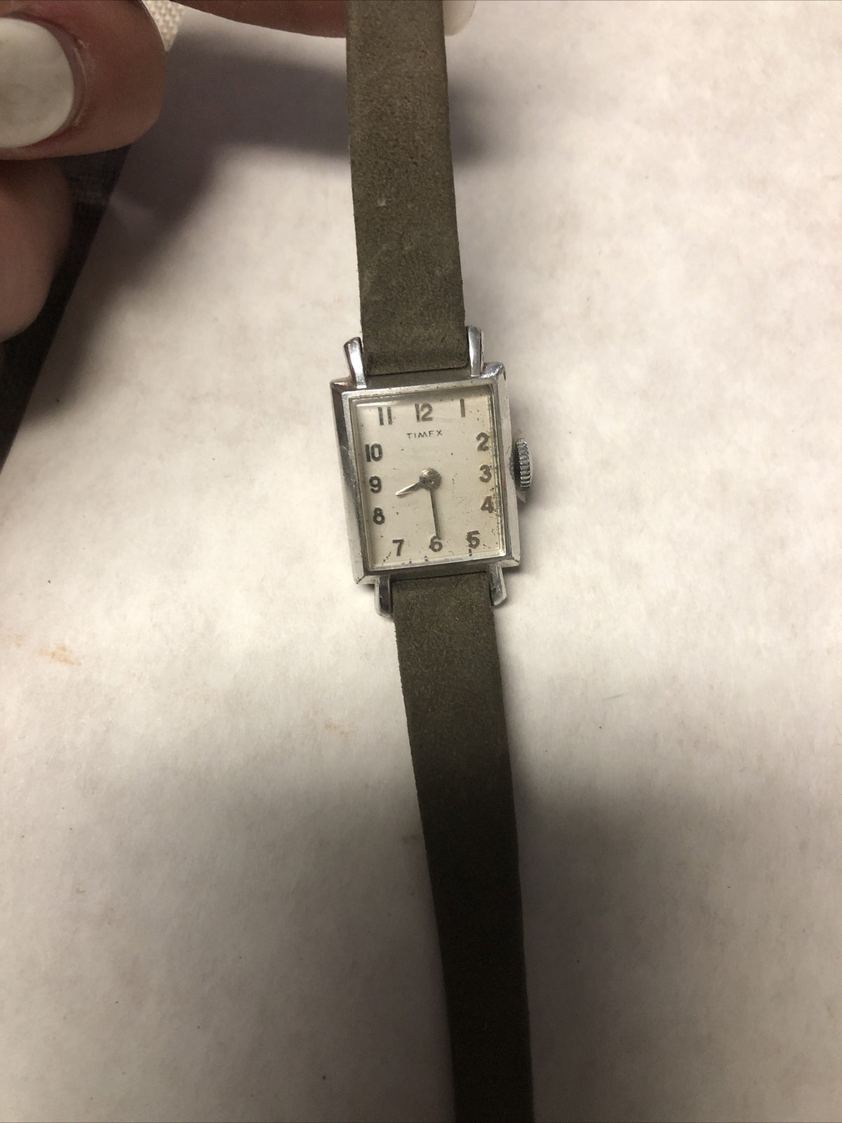 Vintage Timed Watch Green Band Lady’s Watch Not Running0